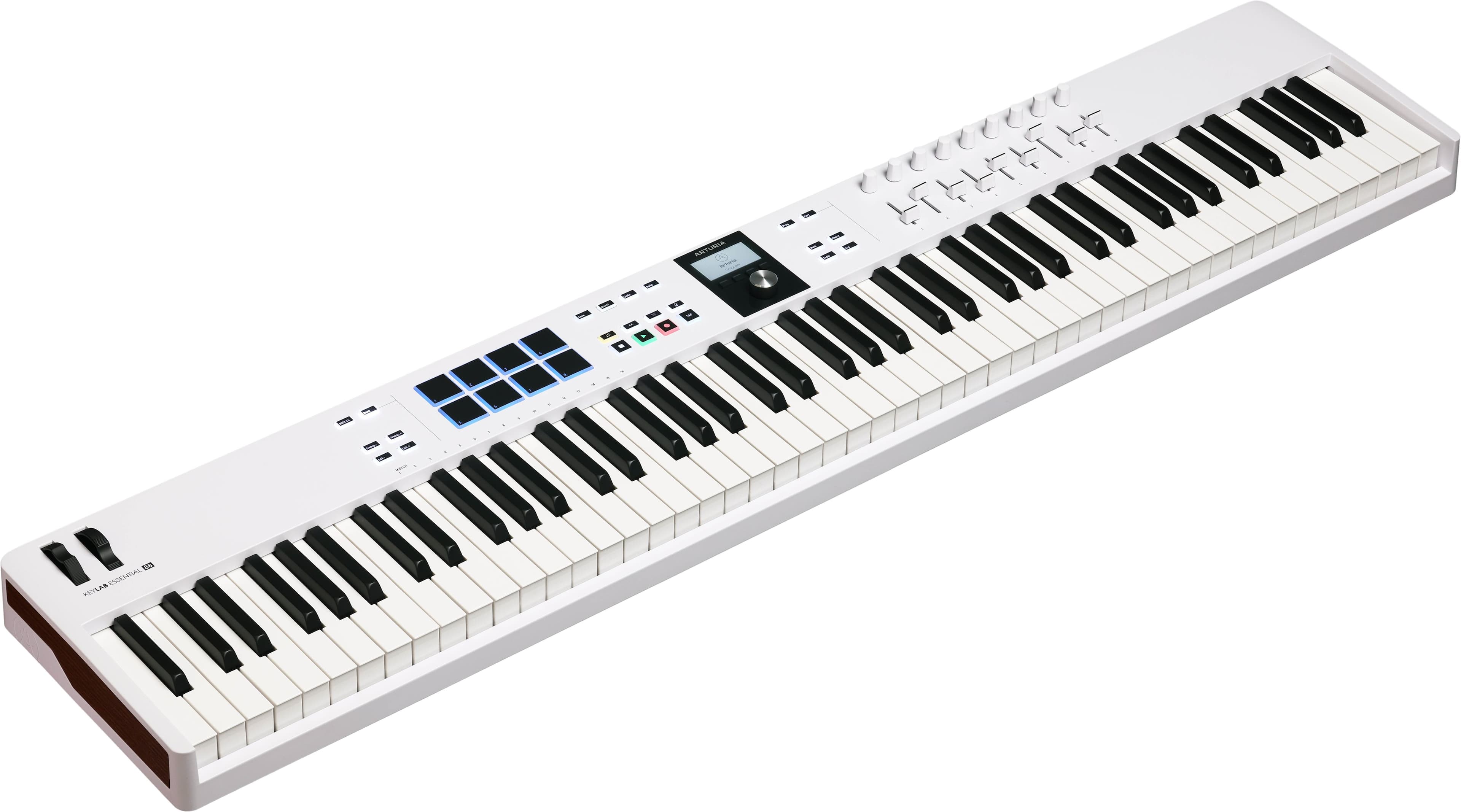 Arturia - KeyLab Essential 88 mk3 88-Key MIDI Controller with Pads, Faders, Encoders, Arpeggiator, and DAW Integration - White
