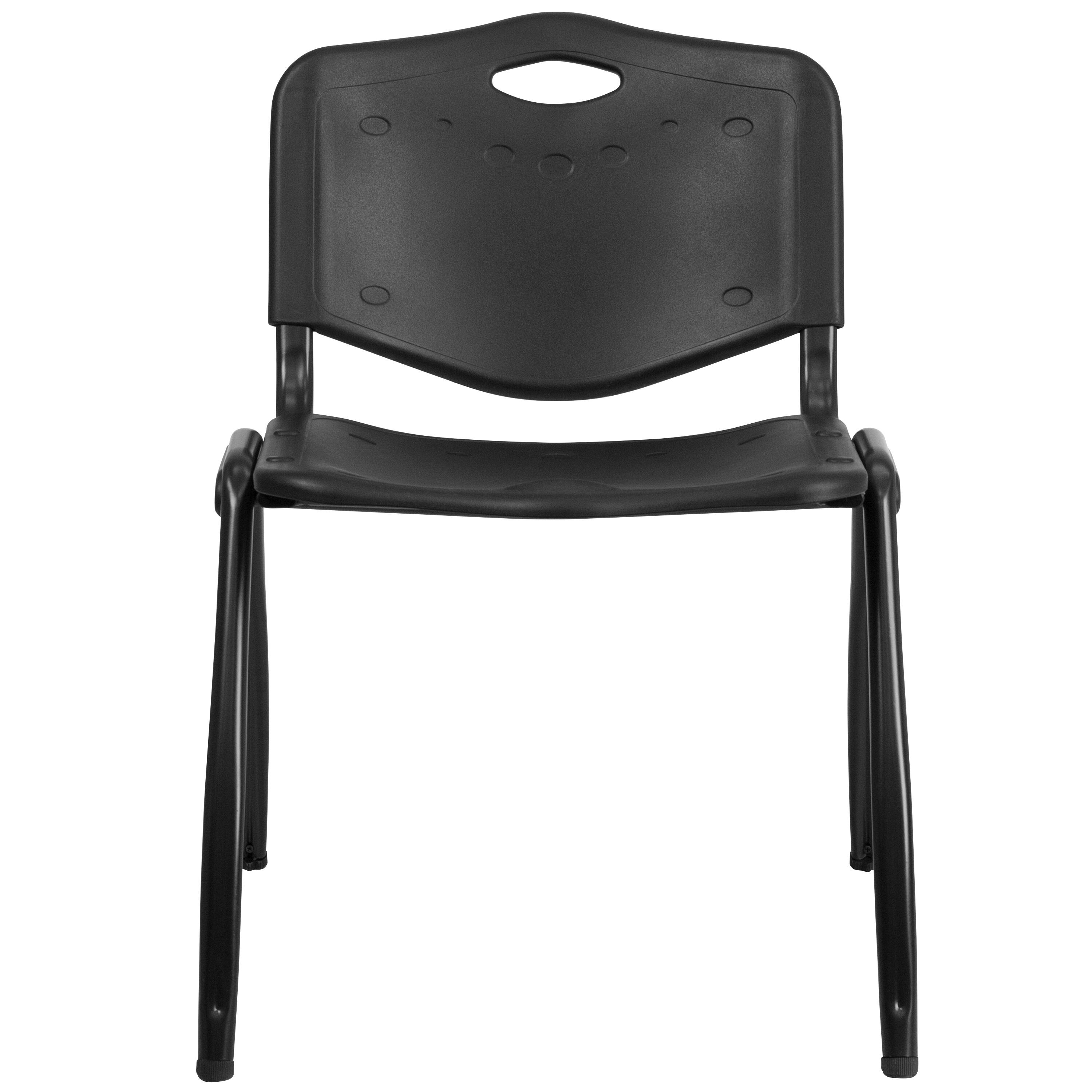 Alt View 7. Emma + Oliver - 880 lb. Capacity Plastic Stack Chair - Black.