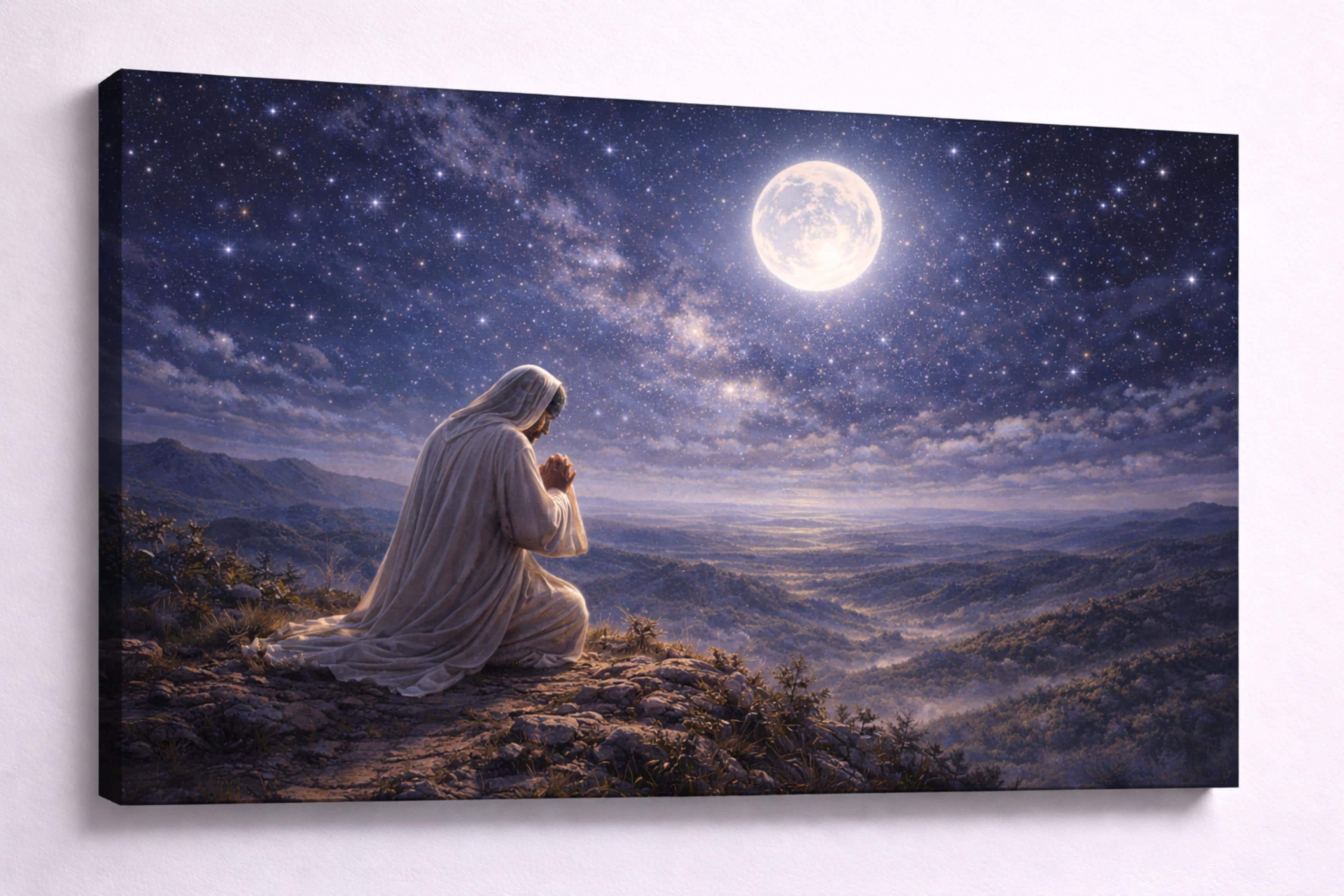 FC Design - Large Canvas 24x36" Frameless Heavenly Night Prayer Art Painting Home Wall Décor - MultiColor