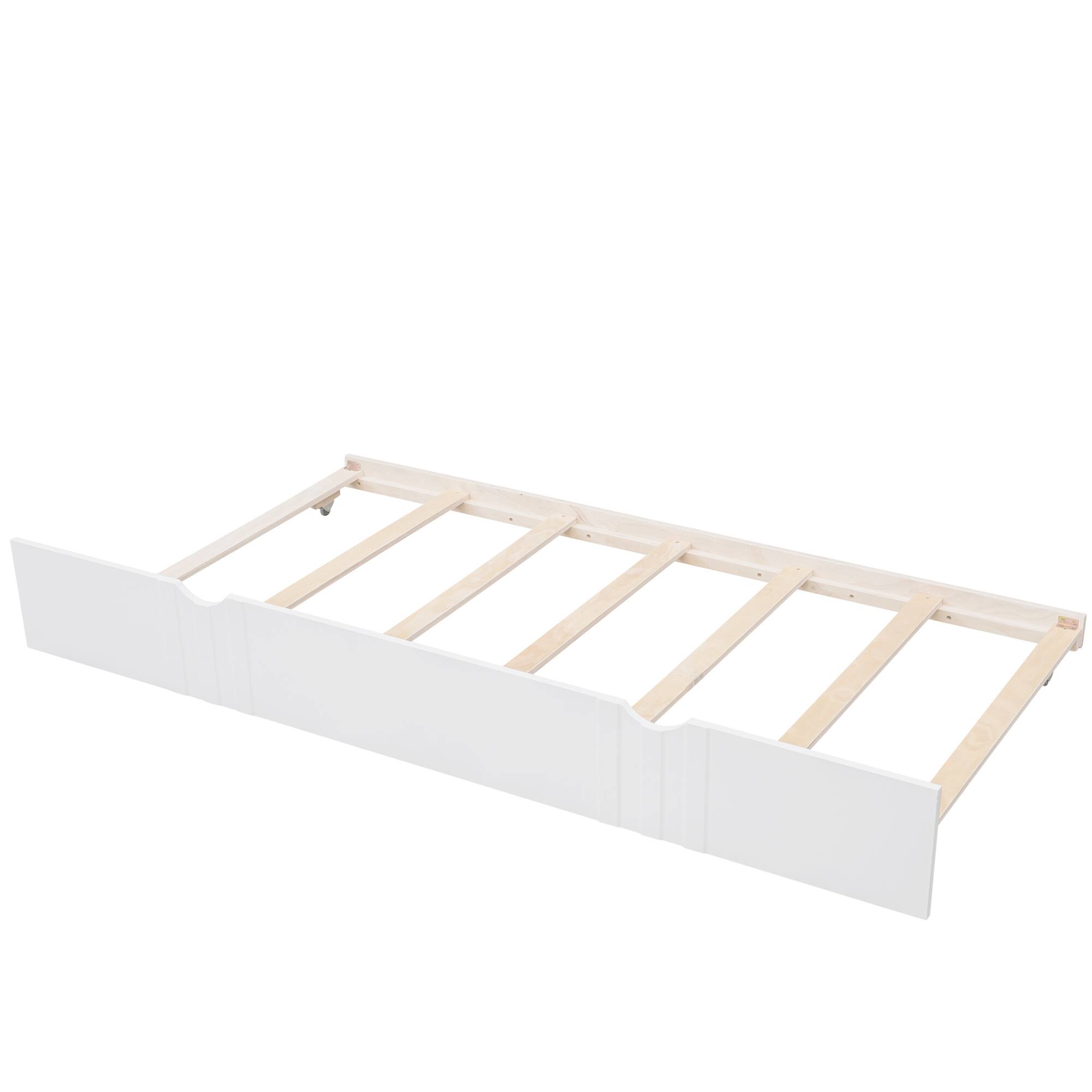 Alt View 6. GOODSILO - Twin Size Daybed with Trundle - Solid Wood Frame for Versatile Living Space Solutions - White.