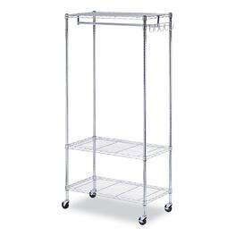 Alera - Wire Shelving Garment Rack, 30 Garments, 36w X 18d X 75h, Silver - Silver