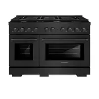 ZLINE - 48" Paramount Double Oven Gas Range w/ 8 Burners in Black Stainless Steel (SGRB-48) - Black Stainless Steel - Front_Zoom