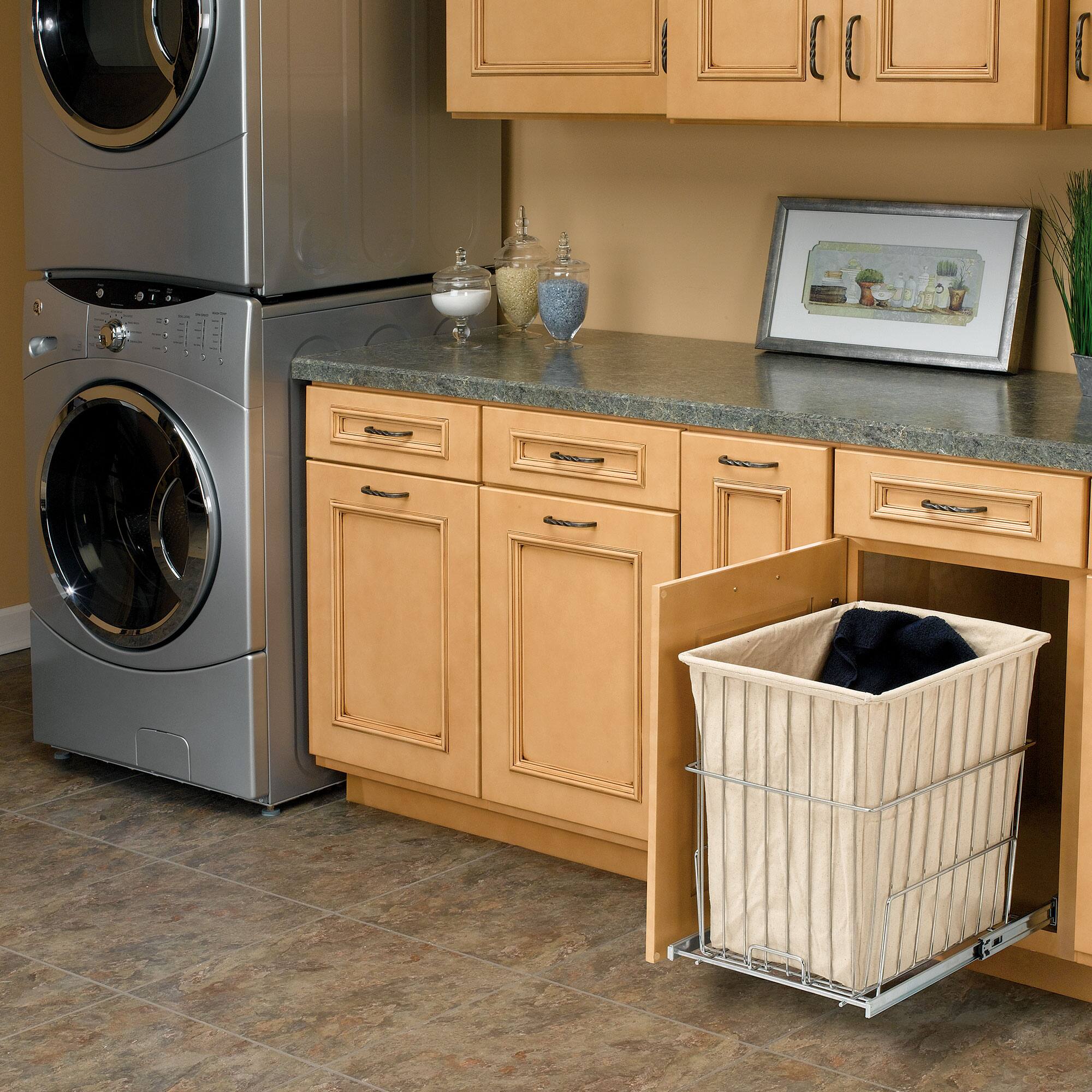 Alt View 10. Rev-A-Shelf - Rev-A-Shelf 20'' Pullout Wire Basket Clothes Hamper, Chrome, HRV-1520 S CR - Silver.