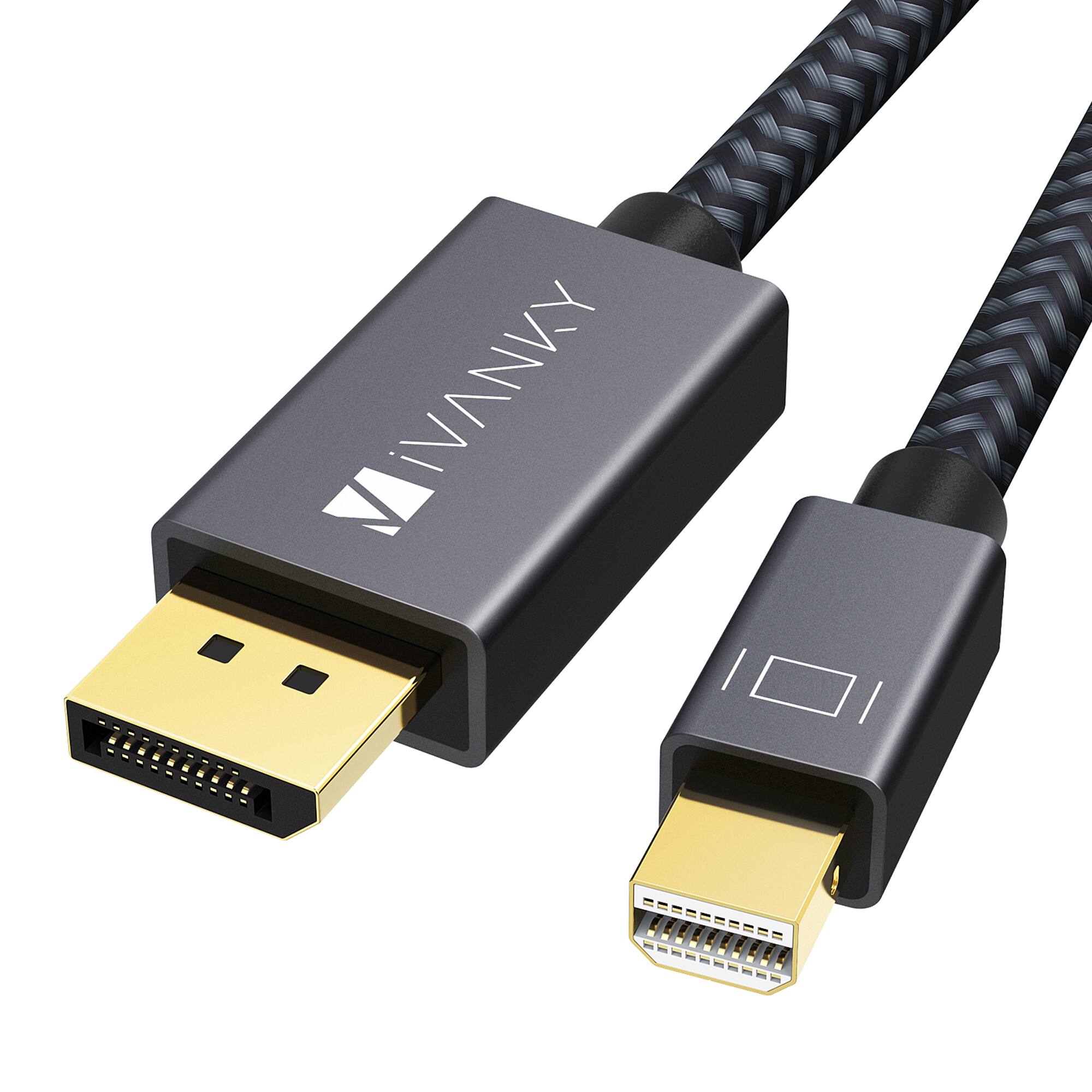 Angle. iVANKY - 8K Mini DisplayPort to DisplayPort Cable 6.6ft DP to DP Cable for MacBook, PC - Black.