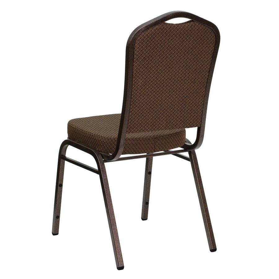 Emma + Oliver 4 Pack Crown Back Stacking Banquet Chair Brown Patterned ...