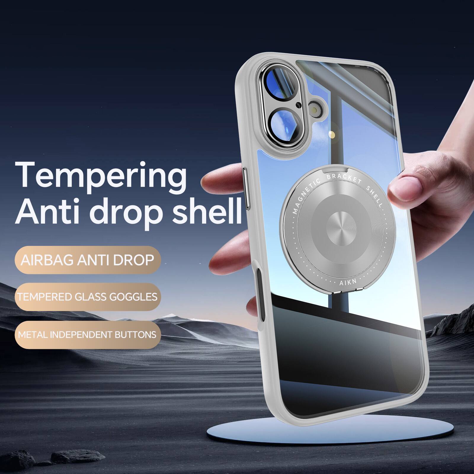 Tempering Anti drop shell  
BRACKET MAGNETIC SHELL  
AIRBAG ANTI DROP  
TEMPERED GLASS GOGGLES  
AIKN METAL INDEPENDENT BUTTONS
