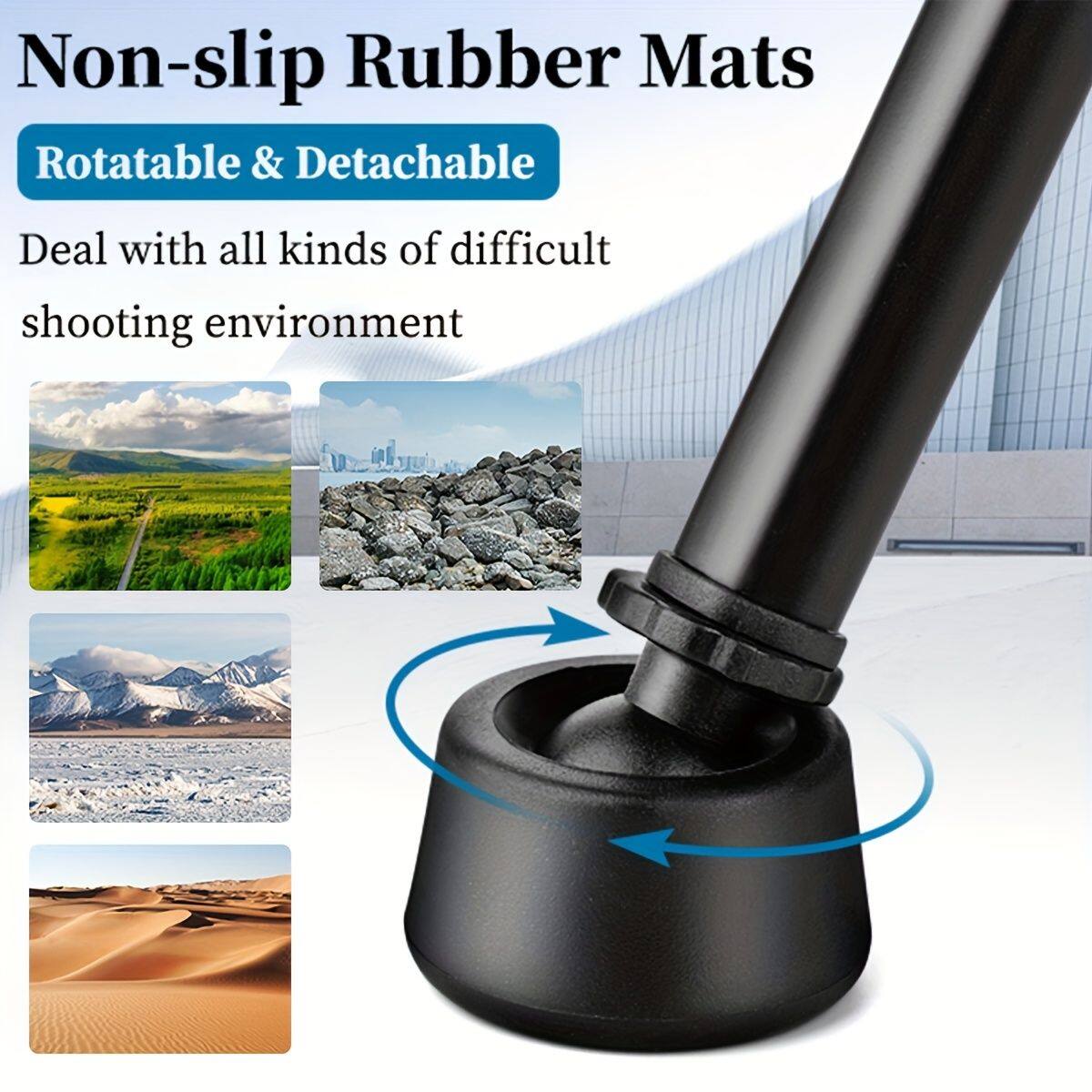 Non-slip Rubber Mats  
Rotatable & Detachable  

Deal with all kinds of difficult shooting environment