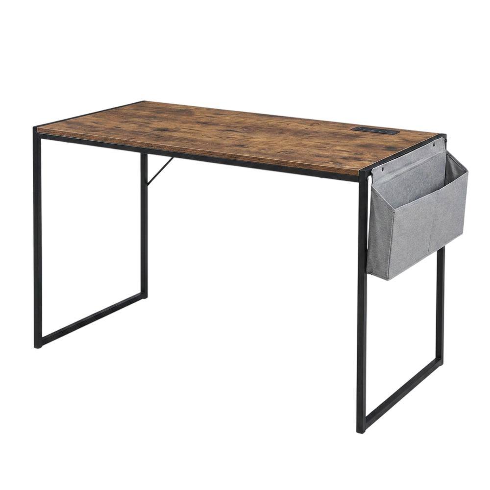 Front. JJS - Small Computer Desk - Rusticbrown/Black.