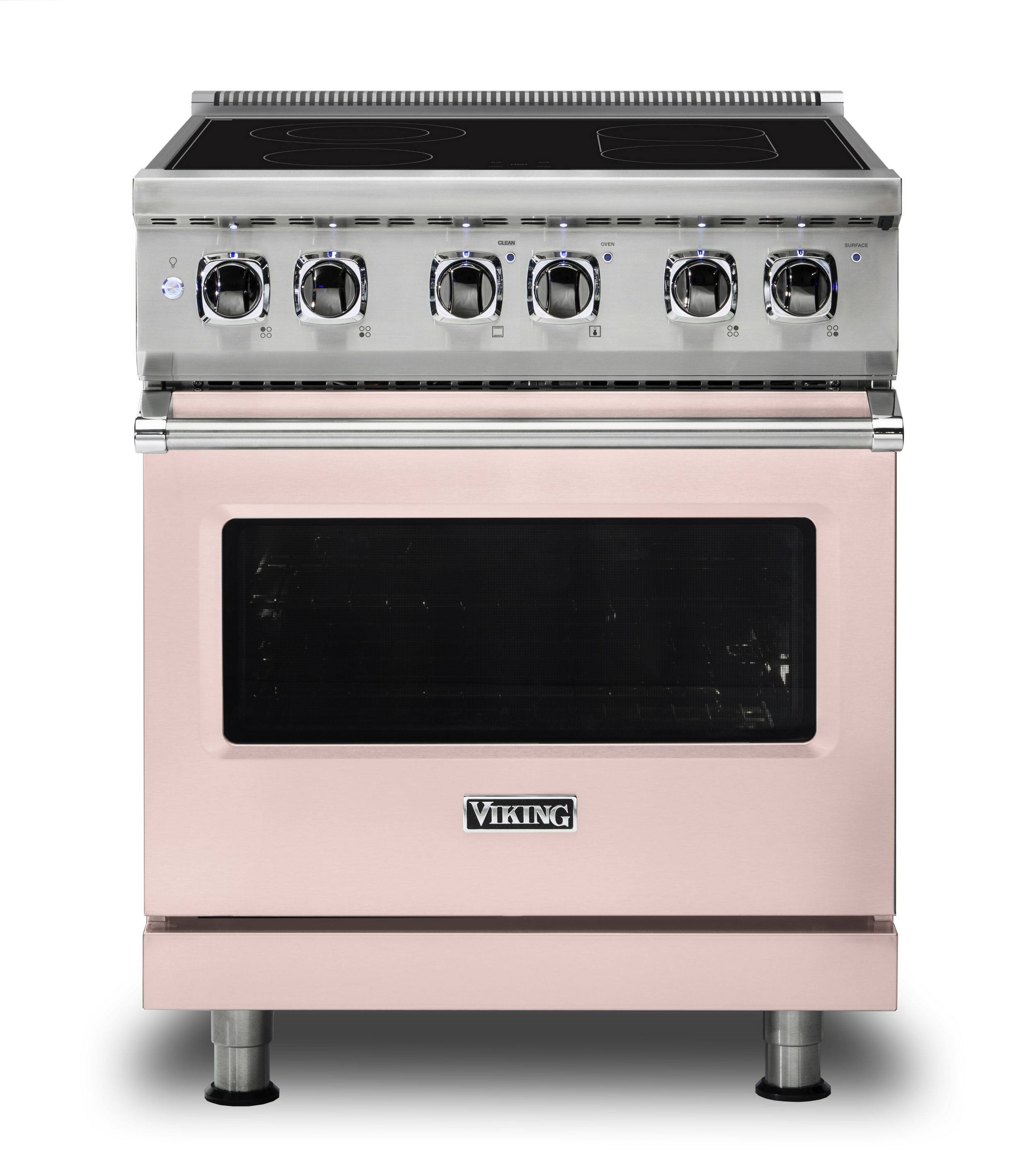 Front. Viking - 5 Series 30" Wide Freestanding Electric Range - Blush.
