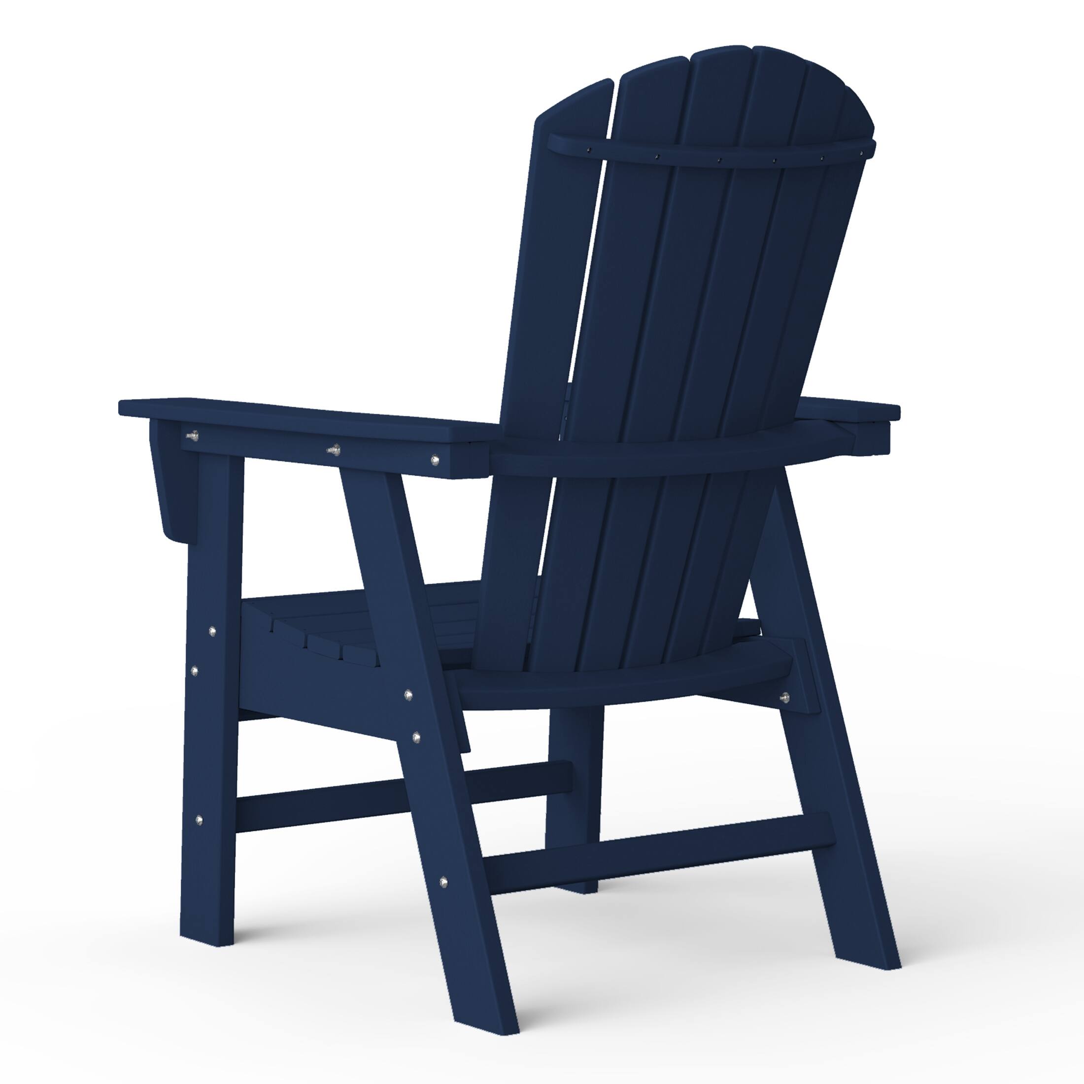 Alt View 2. WestinTrends - WestinTrends Dylan Outdoor Patio Shell-back Adirondack Dining Chair Weather Resistant - Navy Blue.