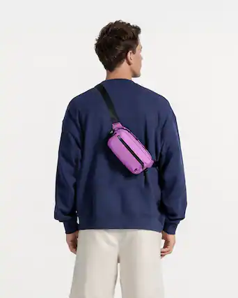 Front. tomtoc - Aviator-T35 1.5L X-Pac Sling Bag with RFID Blocking, Minimalist Crossbody Bag Chest Shoulder Pack for Travel, Everyday - Mulberry.