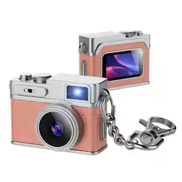 Aries - Necklace Pendant Retro Digital Camera - Pink