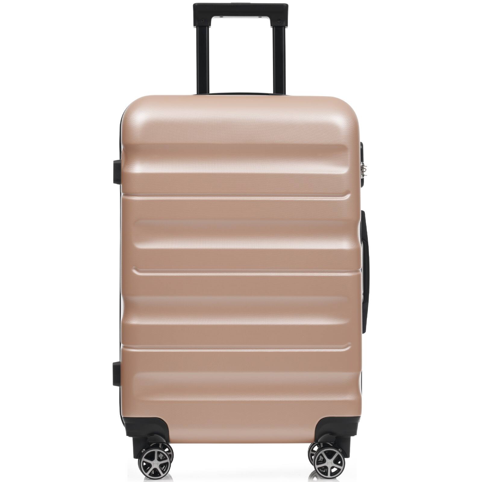 Back. LOVMOR - Lovmor 6-Piece ABS Hardshell Luggage Set  Spinner - Champagne.