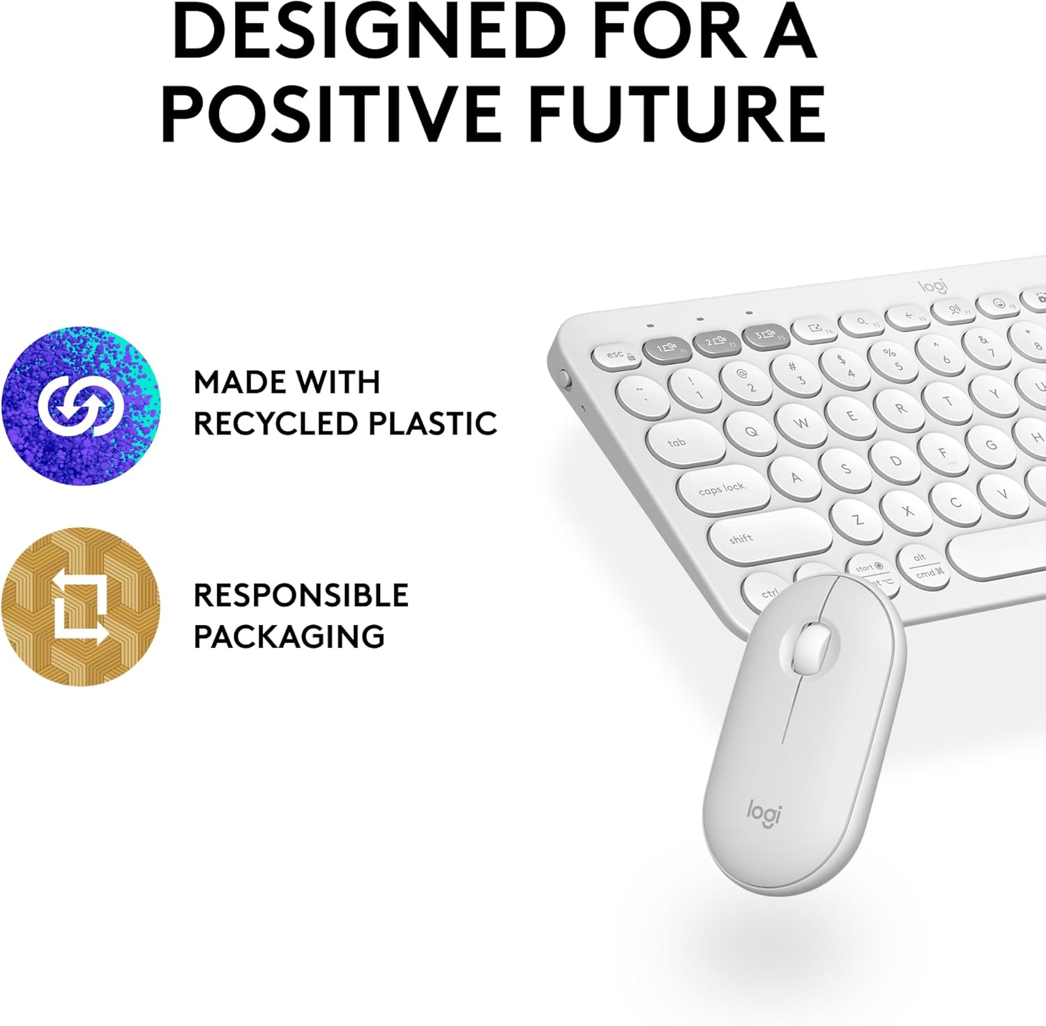 DESIGNED FOR A POSITIVE FUTURE

MADE WITH RECYCLED PLASTIC

RESPONSIBLE PACKAGING