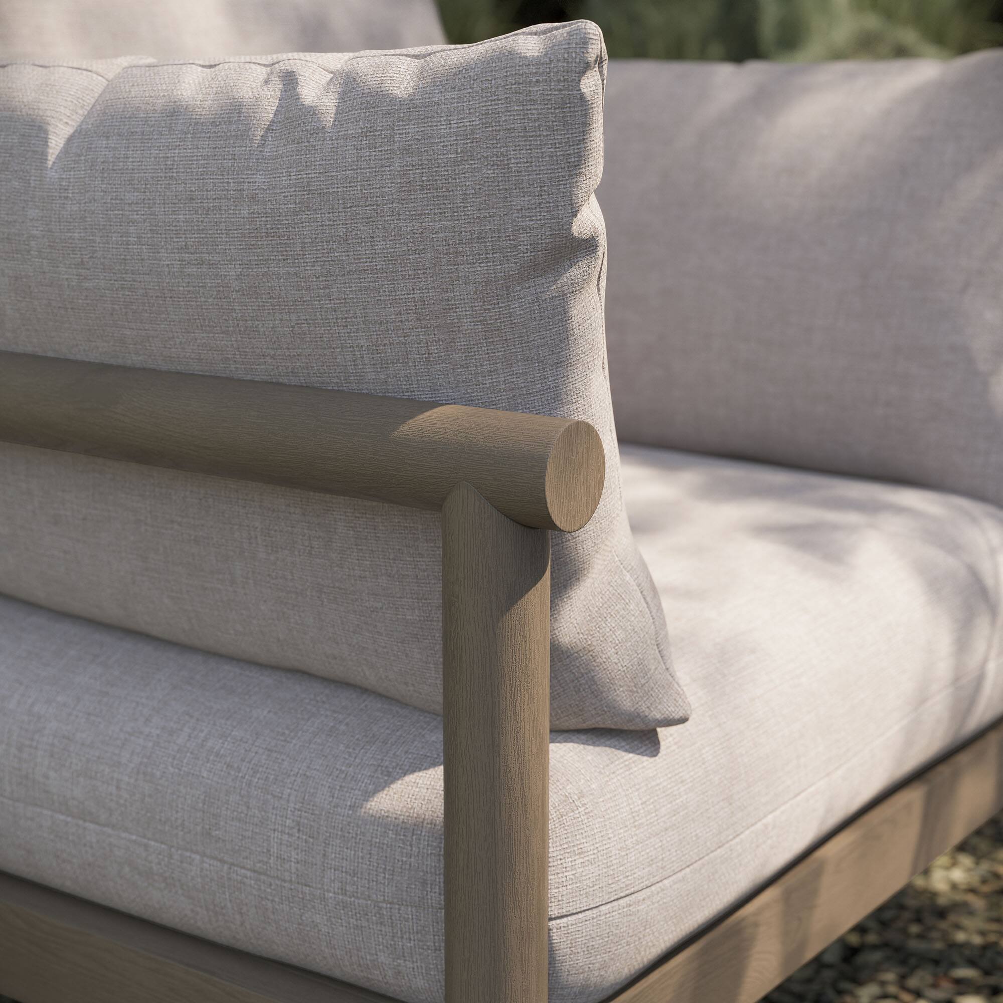 Alt View 1. Modway - Eleni Outdoor Teak Wood Armchair by Modway - Weathered Gray Pebble.