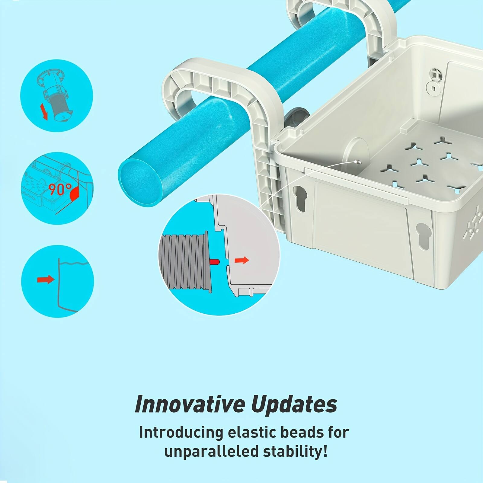 POOLHACKER Poolside Storage Baskets for Above Ground Pool, 2 Pack Cup ...