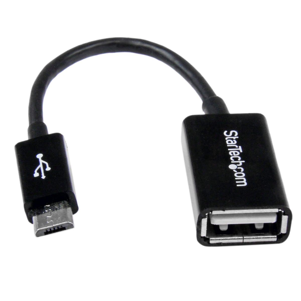 StarTech.com - StarTech 5" OTG Host Adapter with 5 Pin USB Micro-B Male to 4 Pin USB A Female Connector, 28 AWG