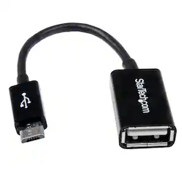 StarTech.com - StarTech 5" OTG Host Adapter with 5 Pin USB Micro-B Male to 4 Pin USB A Female Connector, 28 AWG