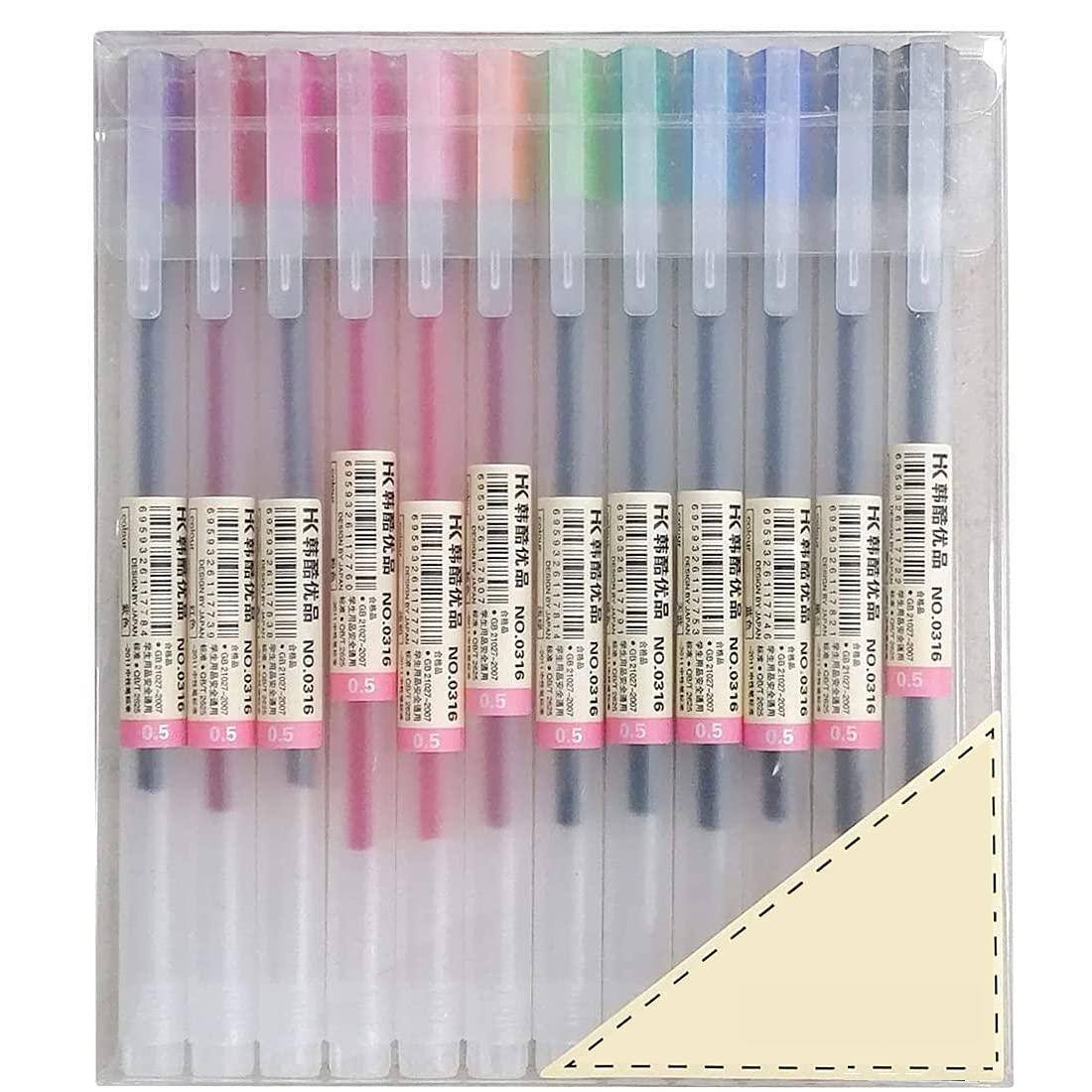Paradigms Interiors - Style Gel Ink Pen Fine Ballpoint Maker For Office School Stationery Supply Pack Of 12 Assorted