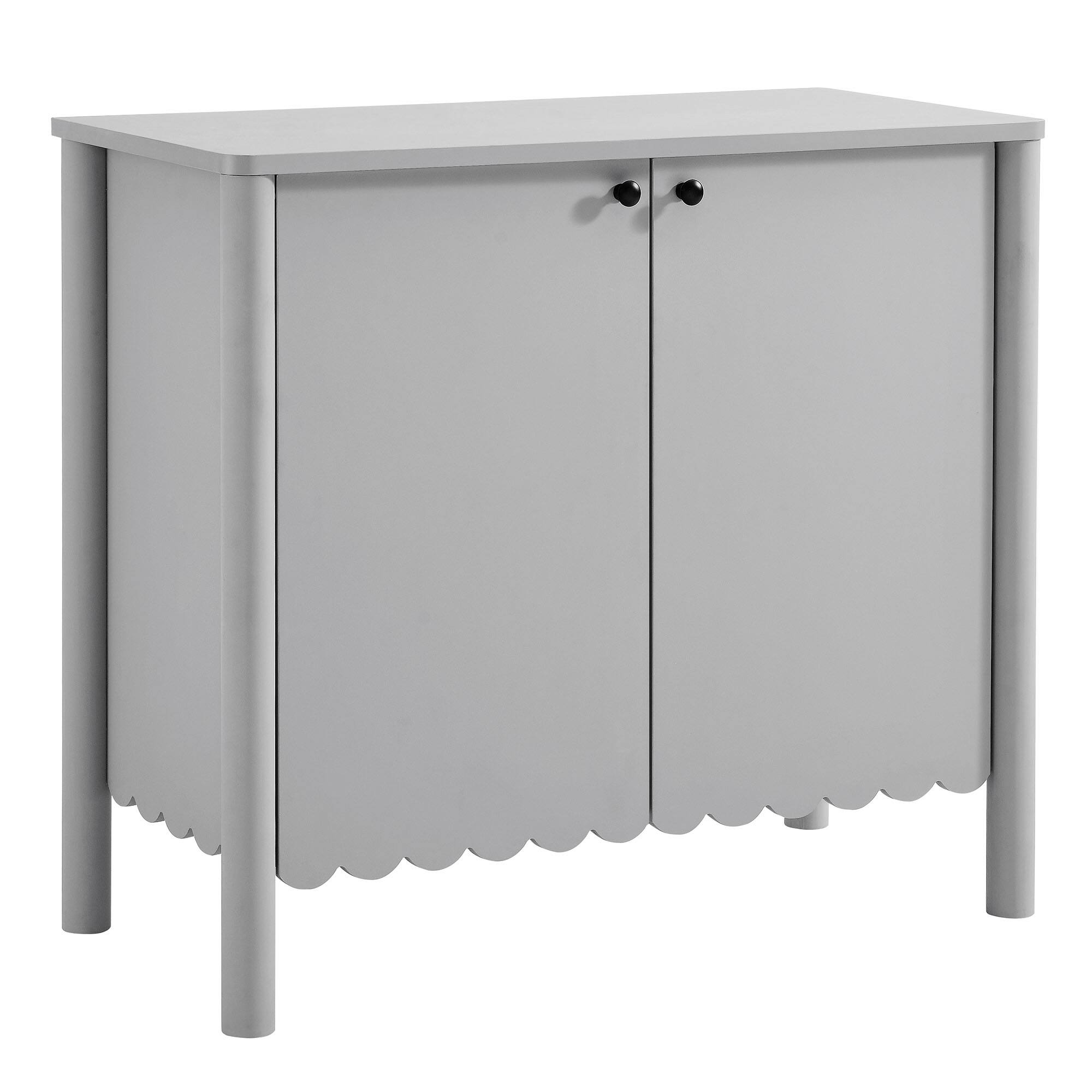 Angle. Modway - Emmeline 35" 2-Door Scalloped Sideboard Cabinet by Modway - Light Gray.