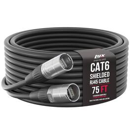 Lyxpro - 75 Feet Shielded CAT6 Ethercon Cable, Male to Male, Pro Audio & Lighting RJ45 Cable - Black