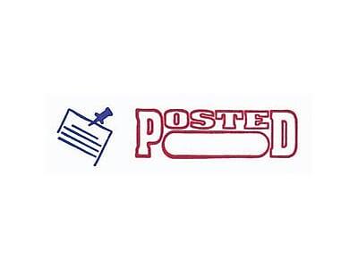 Alt View 3. Accu-Stamp - Accu-Stamp 2 Posted Rectangle Pre-Inked Stamp, Blue and Red Ink, 1 5/8 x 1/2" (035521) - Multicolor.