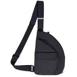 Wikistore - Anti Theft Sling Bag Crossbody Chest Bag for Women Men Travel Lightweight Waterproof - Black