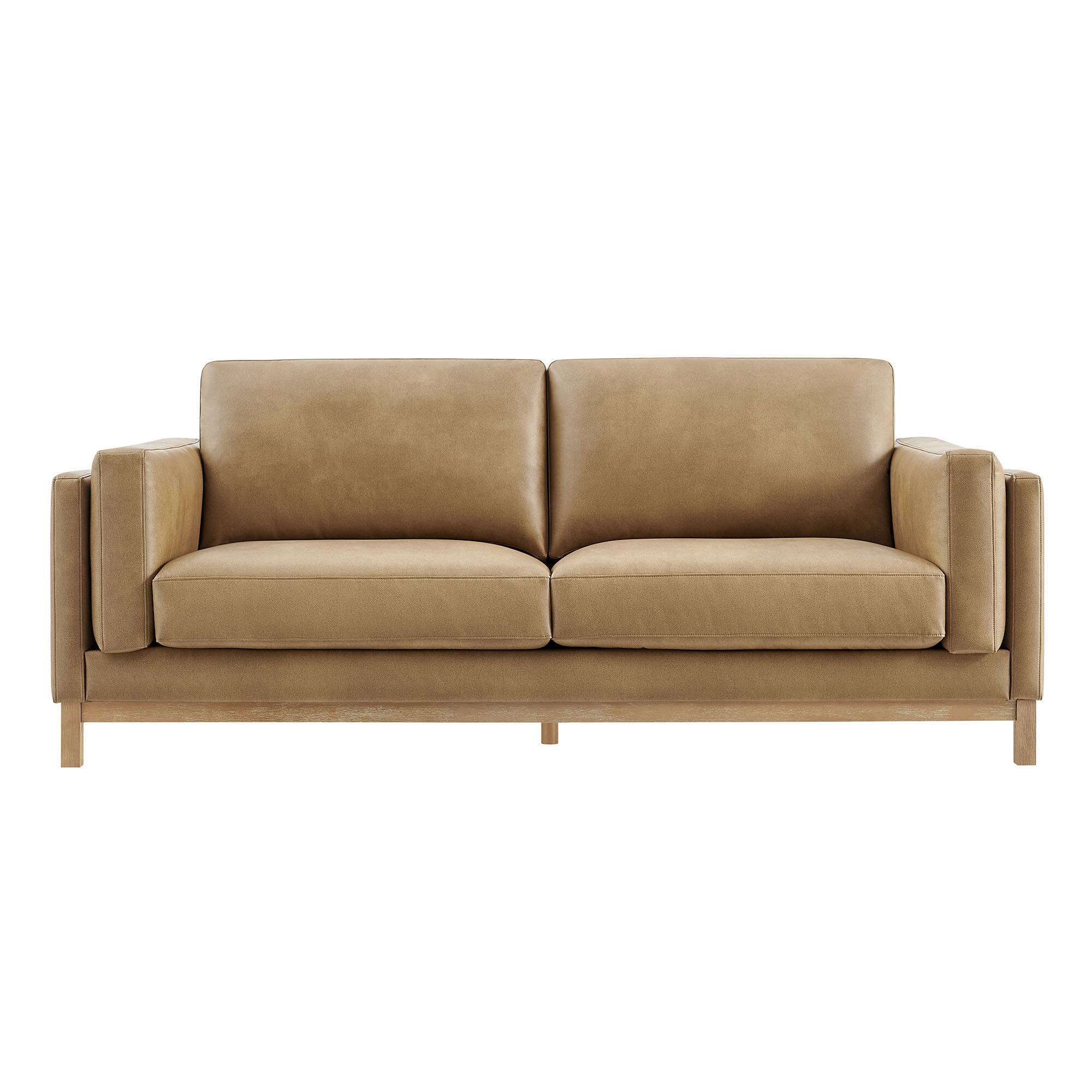 Alt View 5. Modway - Roscoe 81 inch Vegan Leather Sofa by Modway - Toast.