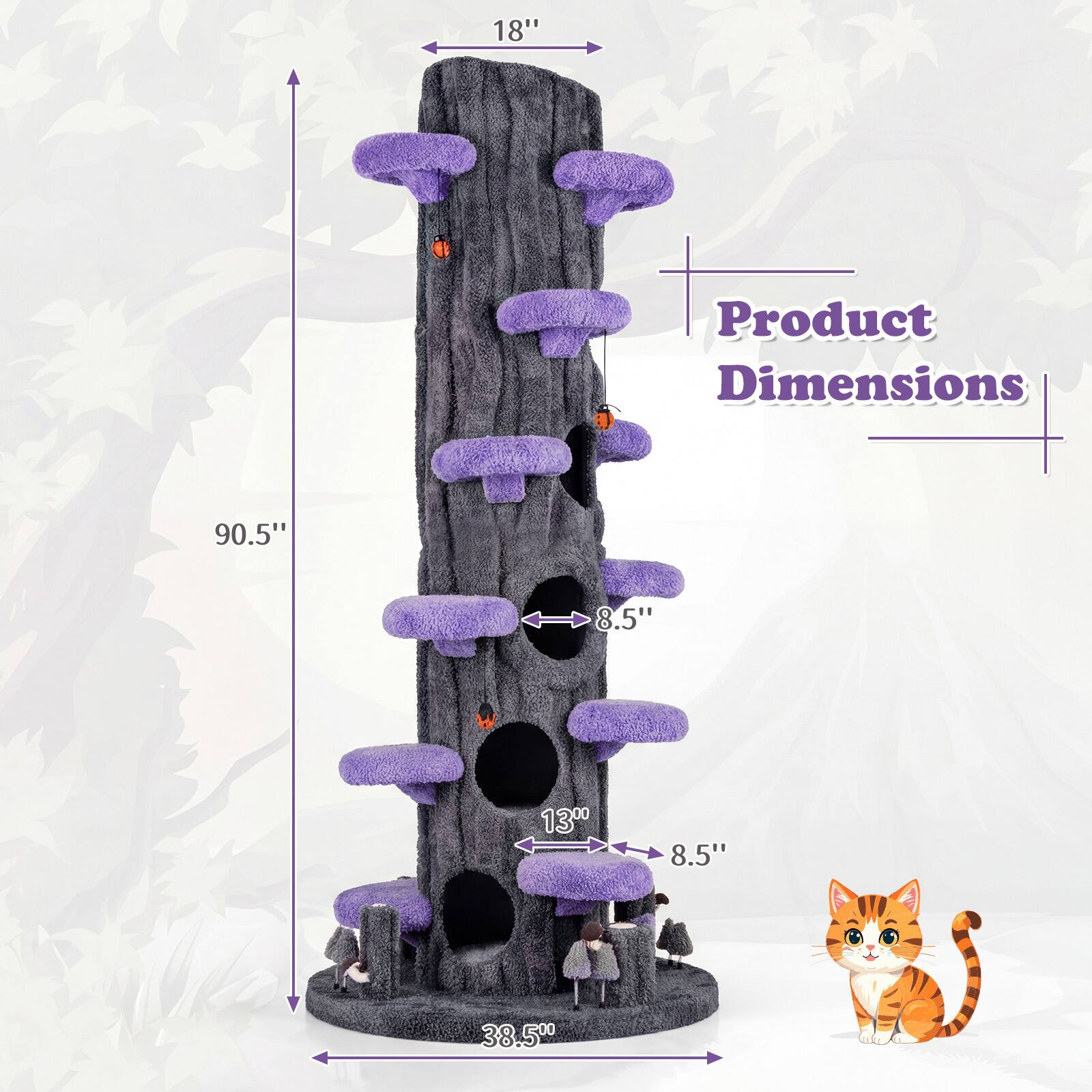 18" x 90.5" x 8.5" x 13" x 8.5" x 38.5"