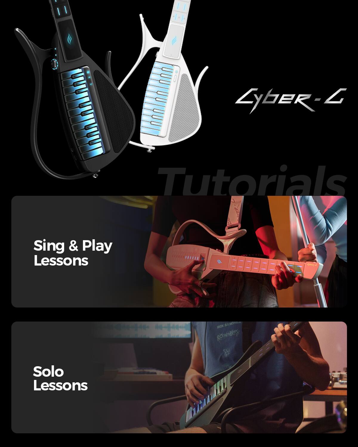 Cyber-L  
Tutorials  
Sing & Play Lessons  

RICK  
Solo Lessons