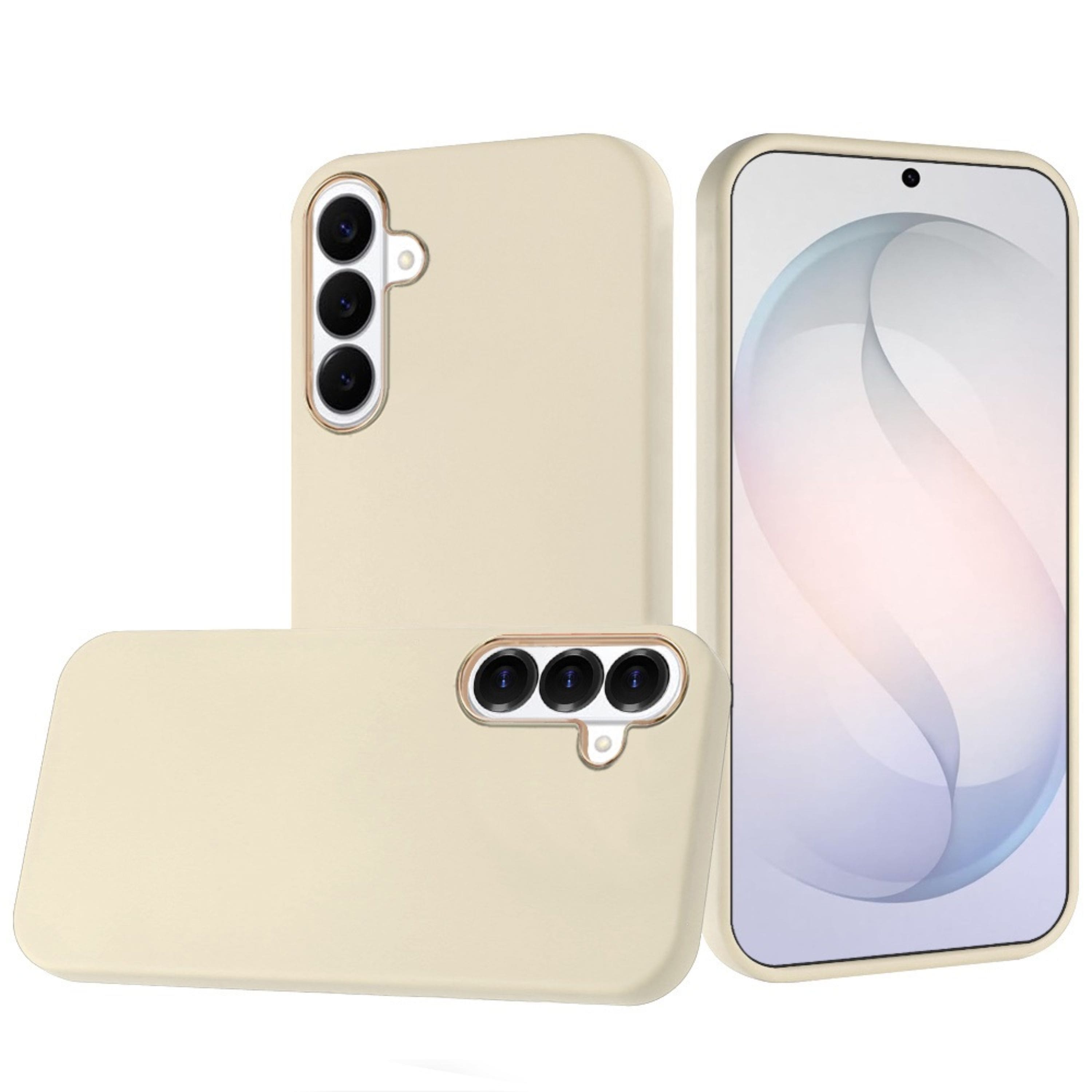 Kitcheniva - Premium Soft Cover With Chrome Buttons Tempered Glass For Samsung S26 FE - White price history on PriceWatchPro