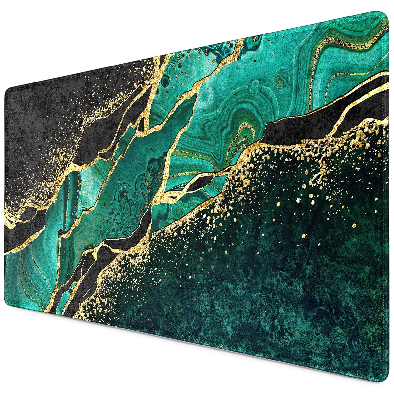 Dark Green Gold Marble