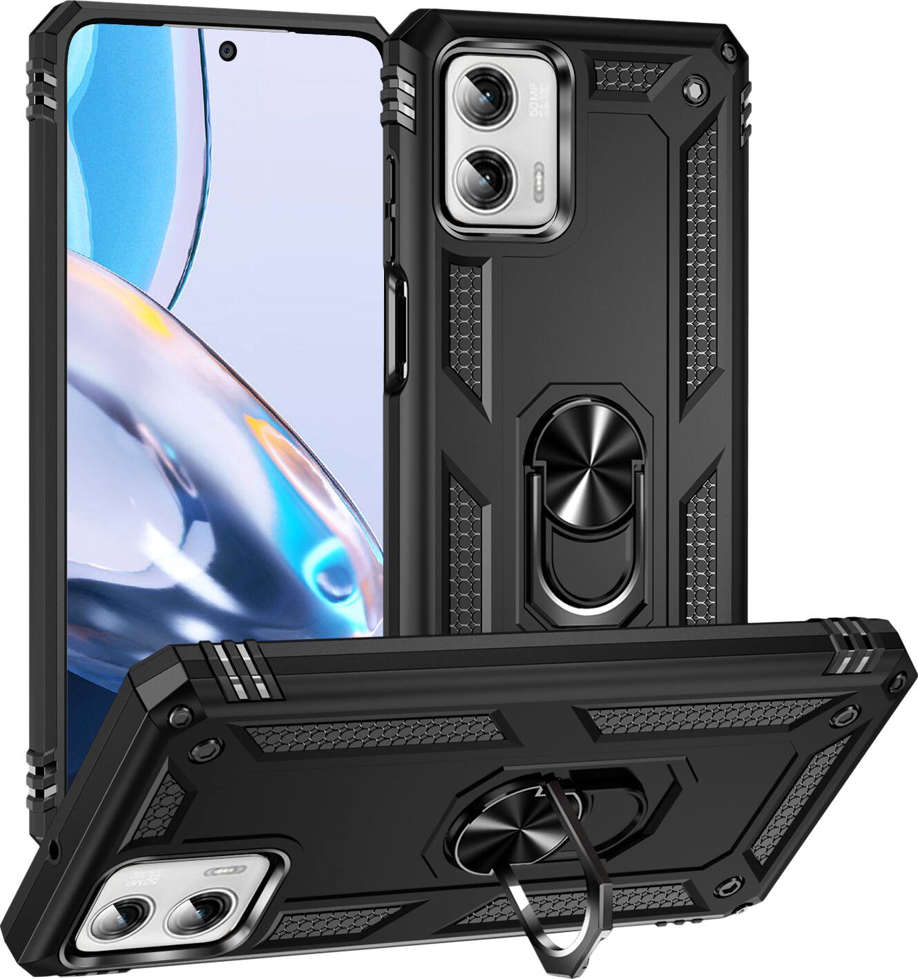 Alt View 12. SaharaCase - Military Kickstand Case for Motorola Moto G 5G (2023) - Black.