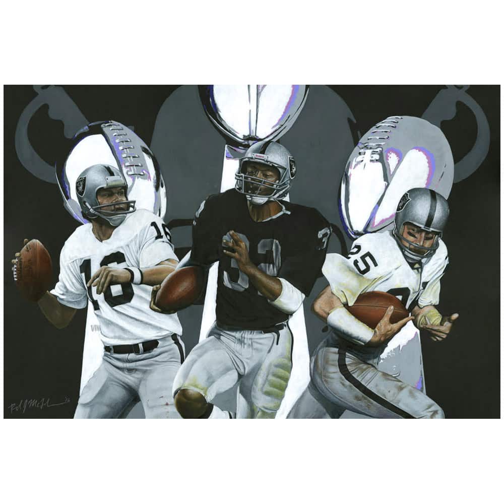 Deacon Jones Foundation - Las Vegas Raiders "Commitment to Excellence" Fine Art Canvas Print 24" x 36" by Artist Robert McFetridge - Multicolor