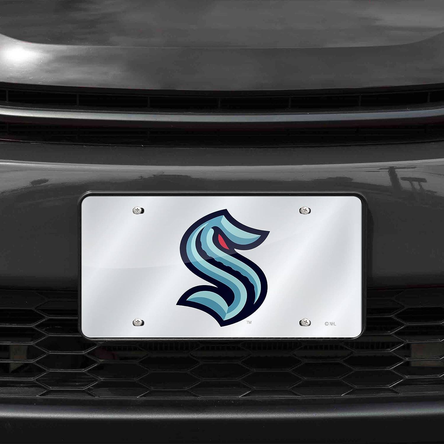 Alt View 1. Rico Industries - Seattle Kraken Acrylic License Plate Laser Tag - Multi.