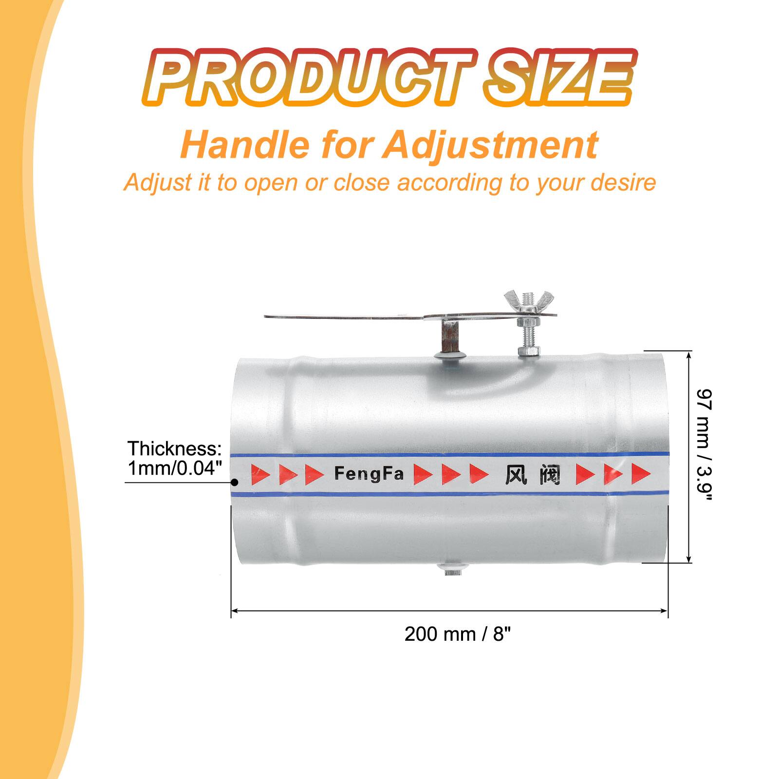 PRODUCT SIZE  
Handle for Adjustment  
Adjust it to open or close according to your desire  

Thickness: 1mm/0.04"  
FengFa  
97 mm / 3.9"  
200 mm / 8"