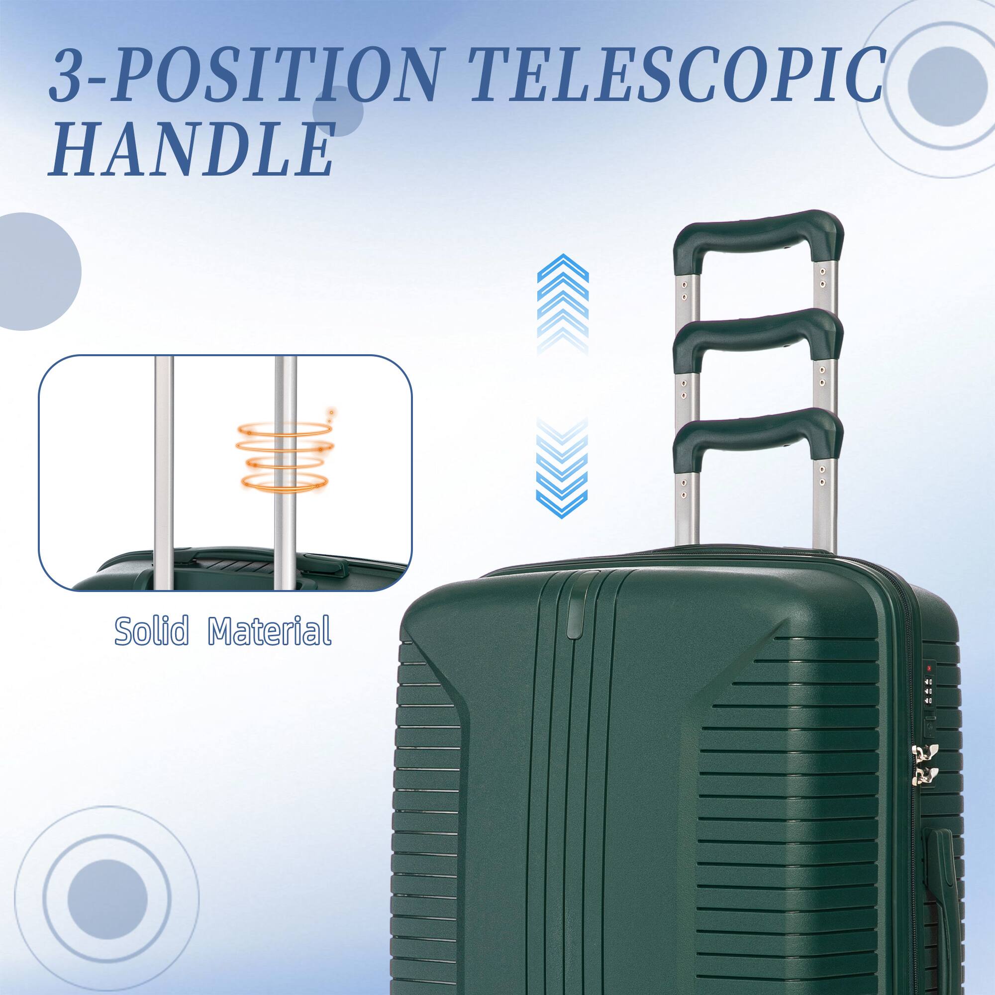 3-POSITION TELESCOPIC HANDLE

Solid Material