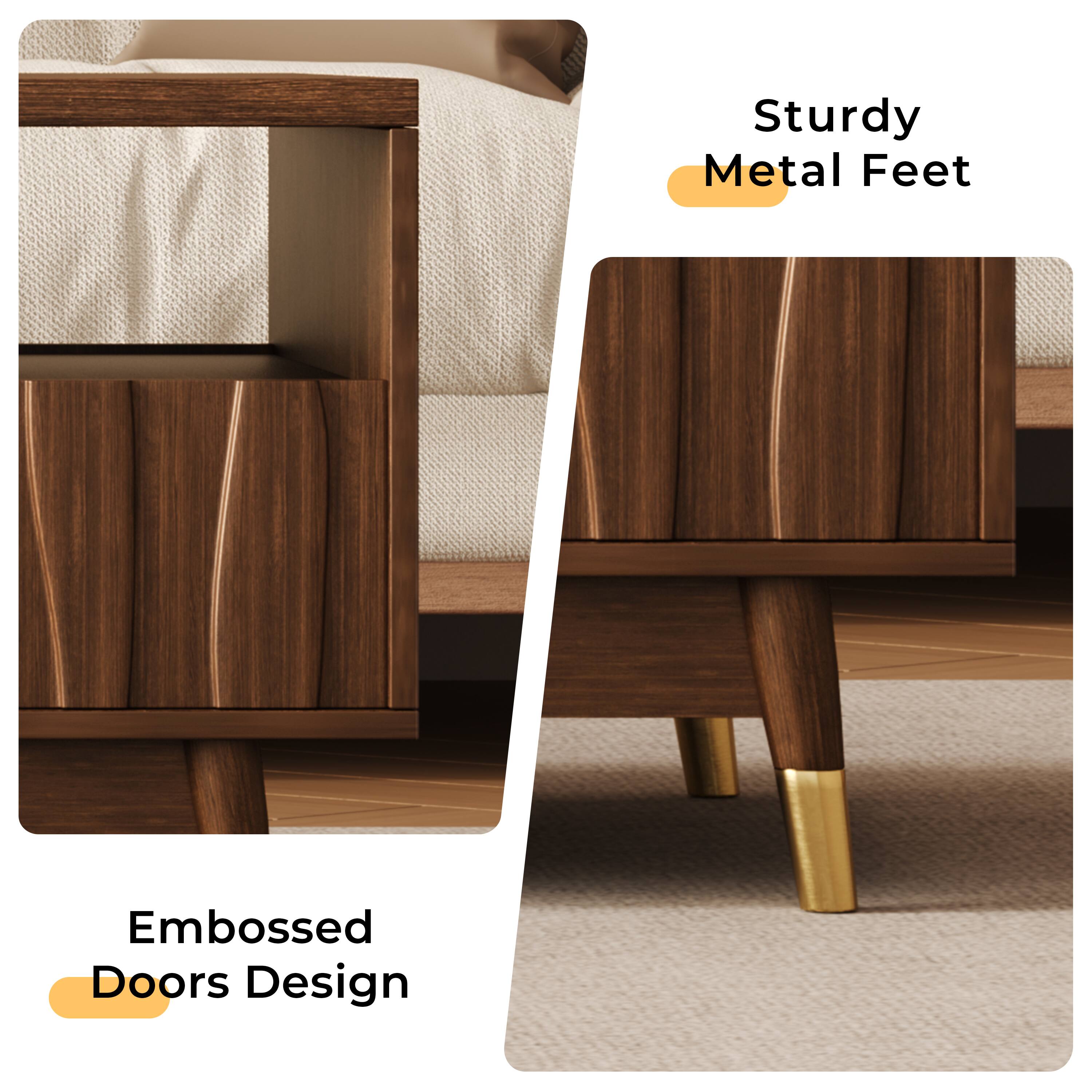 Sturdy Metal Feet  
Embossed Doors Design