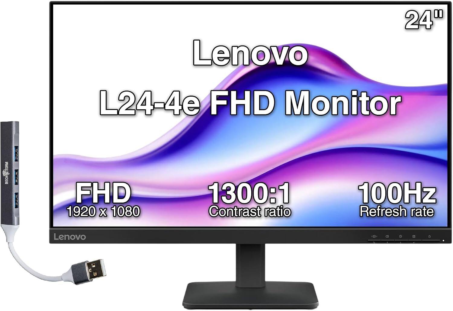 24" Lenovo L24-4e FHD Monitor

DOCKS/FORM DOCK

GIA 100

FHD 1920 x 1080

1300:1 Contrast ratio

100Hz Refresh rate

Lenovo