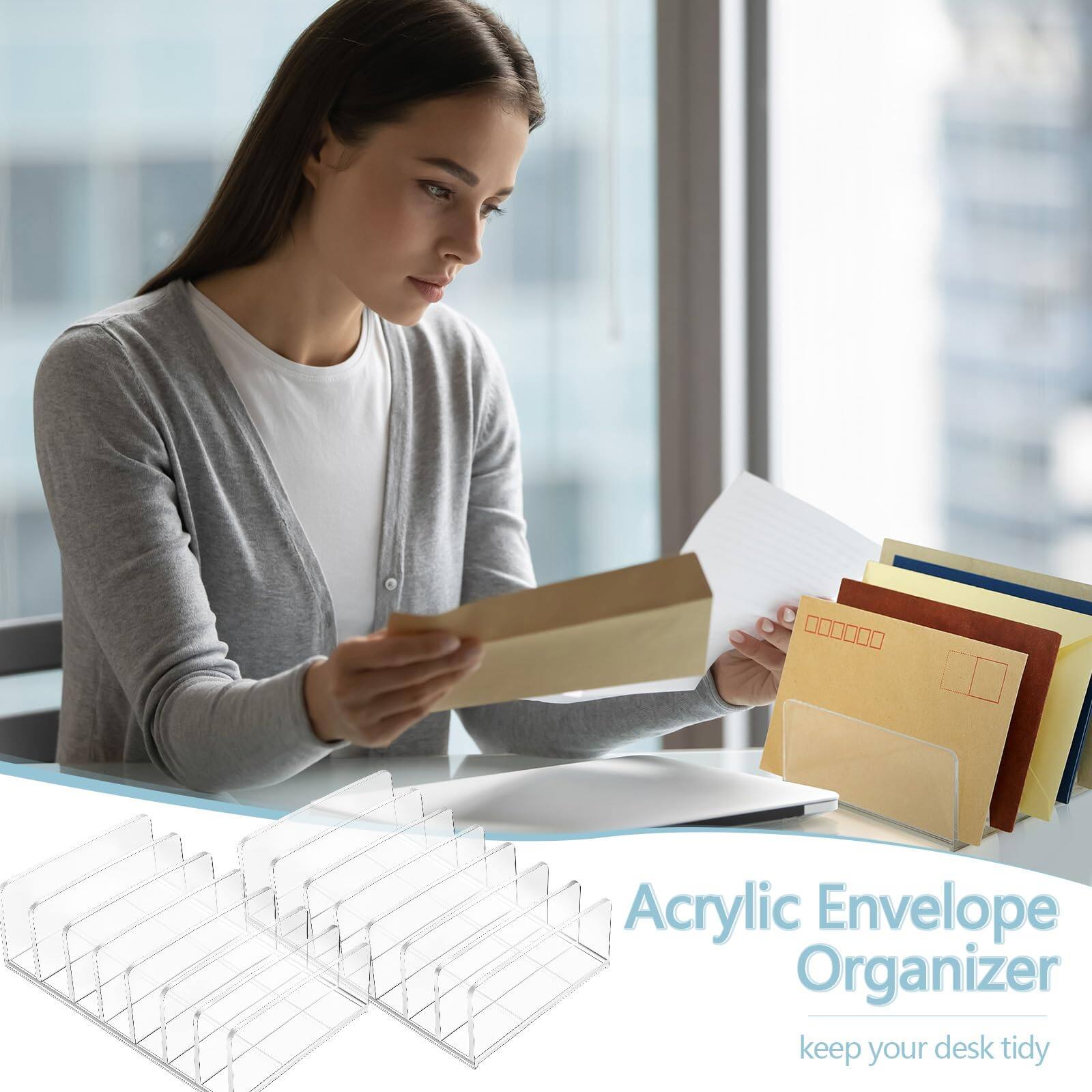 Acrylic Envelope Organizer  
keep your desk tidy