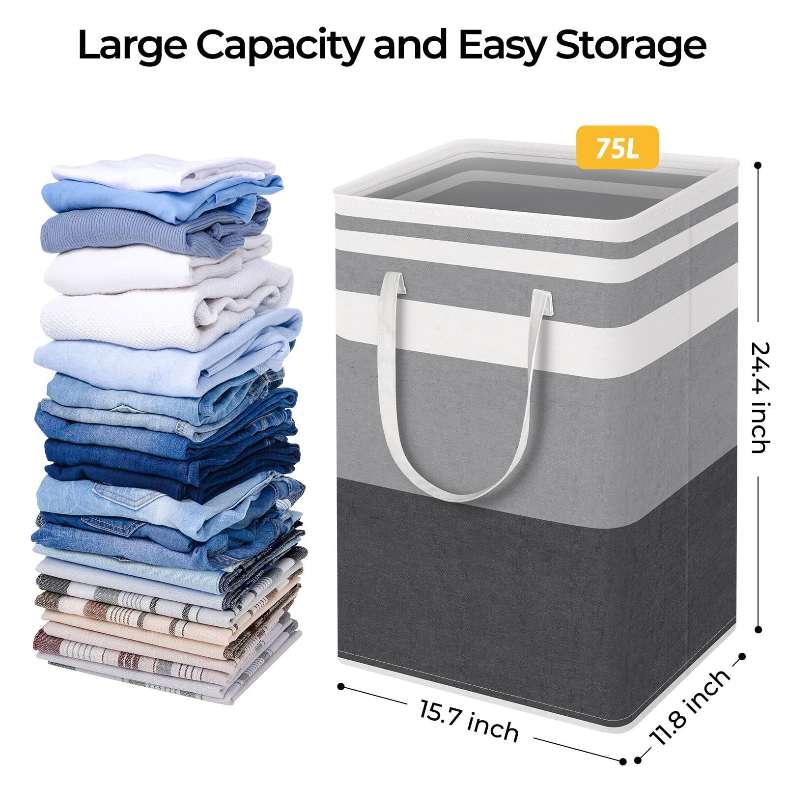 Large Capacity and Easy Storage

75L

24.4 inch

15.7 inch

11.8 inch