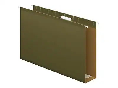 Front. Pendaflex - Reinforced Hanging File Folders, Extra Capacity, 5-Tab, Legal Size, Standard Green, 25/Box - Green.