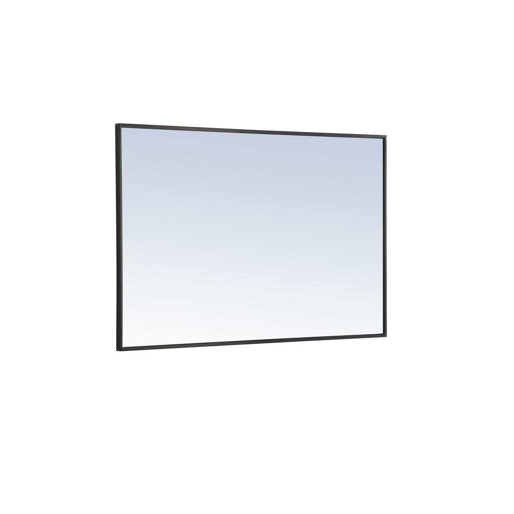 Alt View 2. Elegant Decor - Metal frame Rectangle Mirror 28 inch Black - Black.