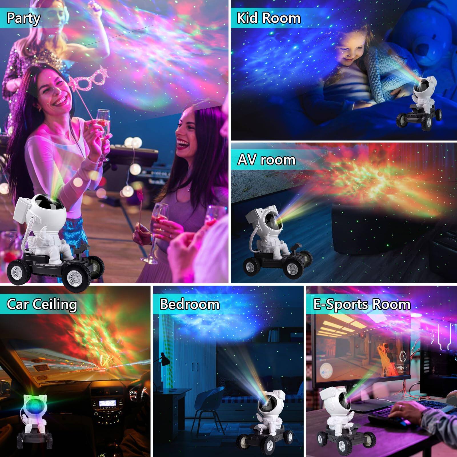 - Party
- Kid Room
- AV room
- Car Ceiling
- Bedroom
- E-Sports Room