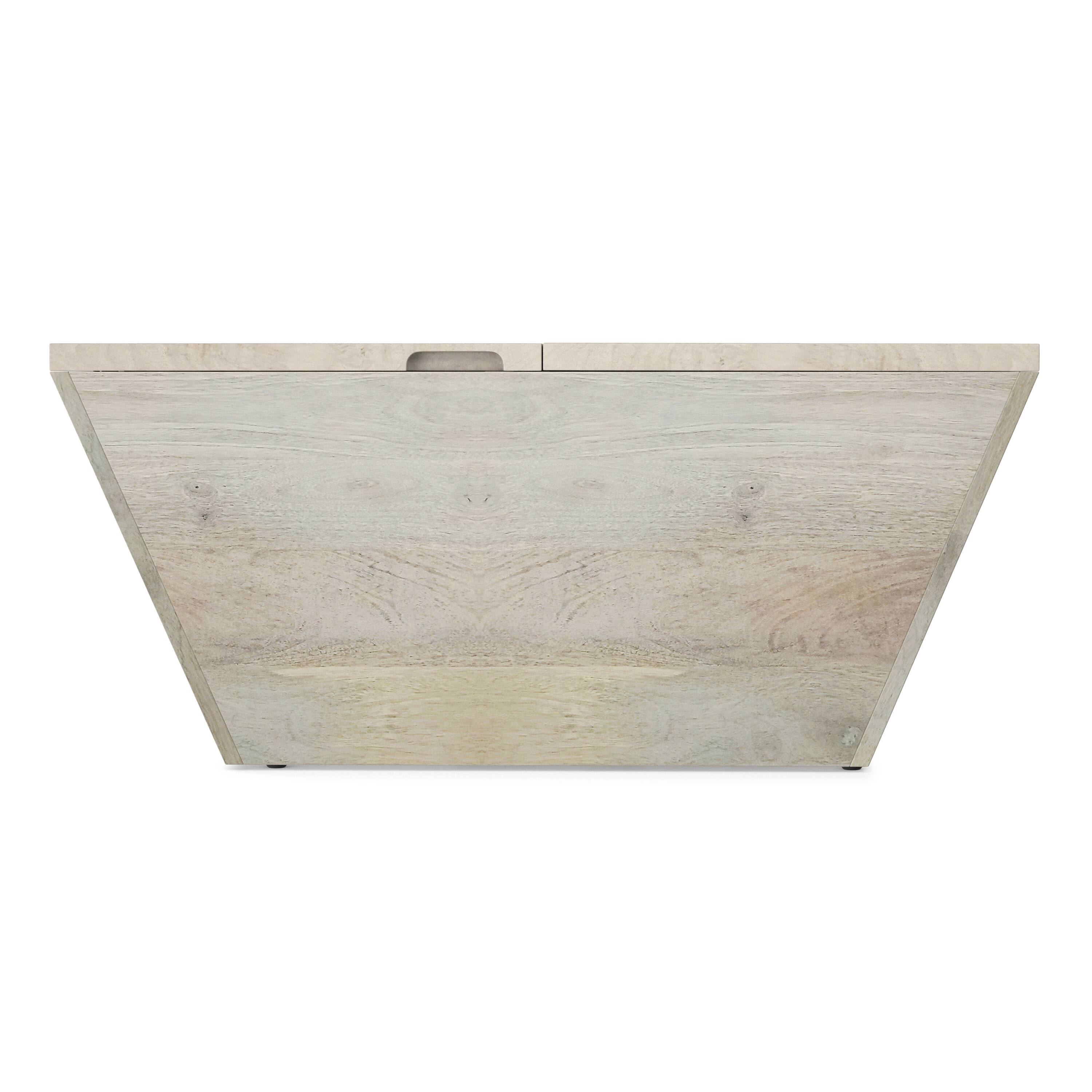Alt View 3. Simpli Home - Abba 36 inch Wide Solid Mango Modern Lift Top Coffee Table in White Wash - White Wash.