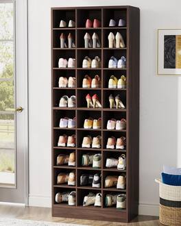 Tribesigns - Office Storage Cabinet with Storage Shelves, for Everyday Organization in Workspaces and Office Reception Areas - Dark Brown