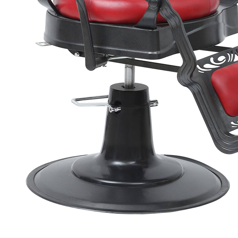 Alt View 4. Winado - Vintage Heavy Duty Recline Barber Chair Salon Beauty All Purpose Equipment with Towel Rack, Removable Headrest, Footrest - Red.