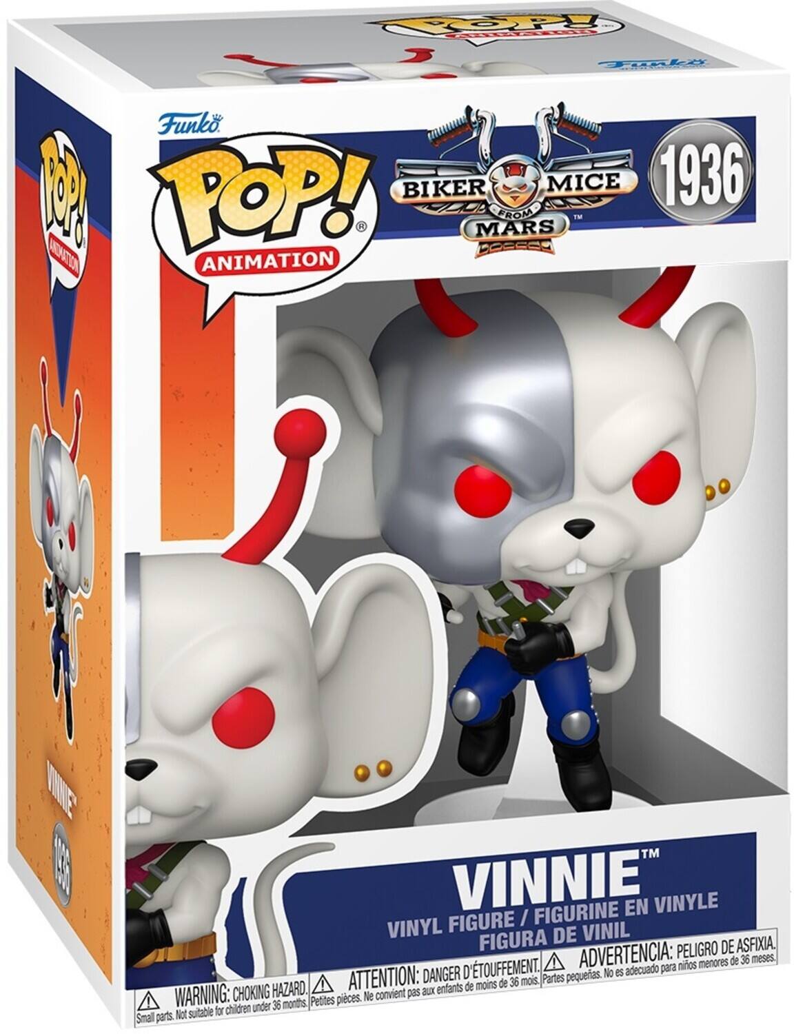 1936, Funko, POP! BIKER MICE FROM MARS, ANIMATION, VINNIE, FIGURINE EN VINYLE, FIGURE / VINYL, FIGURA DE VINIL, PELIGRO DE ASFIXIA, D'ÉTOUFFMENT, ADVERTENCIA: para niños menores de 36 meses, DANGER, pequeas, No es adecuado, HAZARD, ATTENTION: enfants de moins de 36 mois, Partes pequeñas, Not suitable for children under 36 months, CHOKING, Petites pieces, Ne convient pas aux, WARNING: