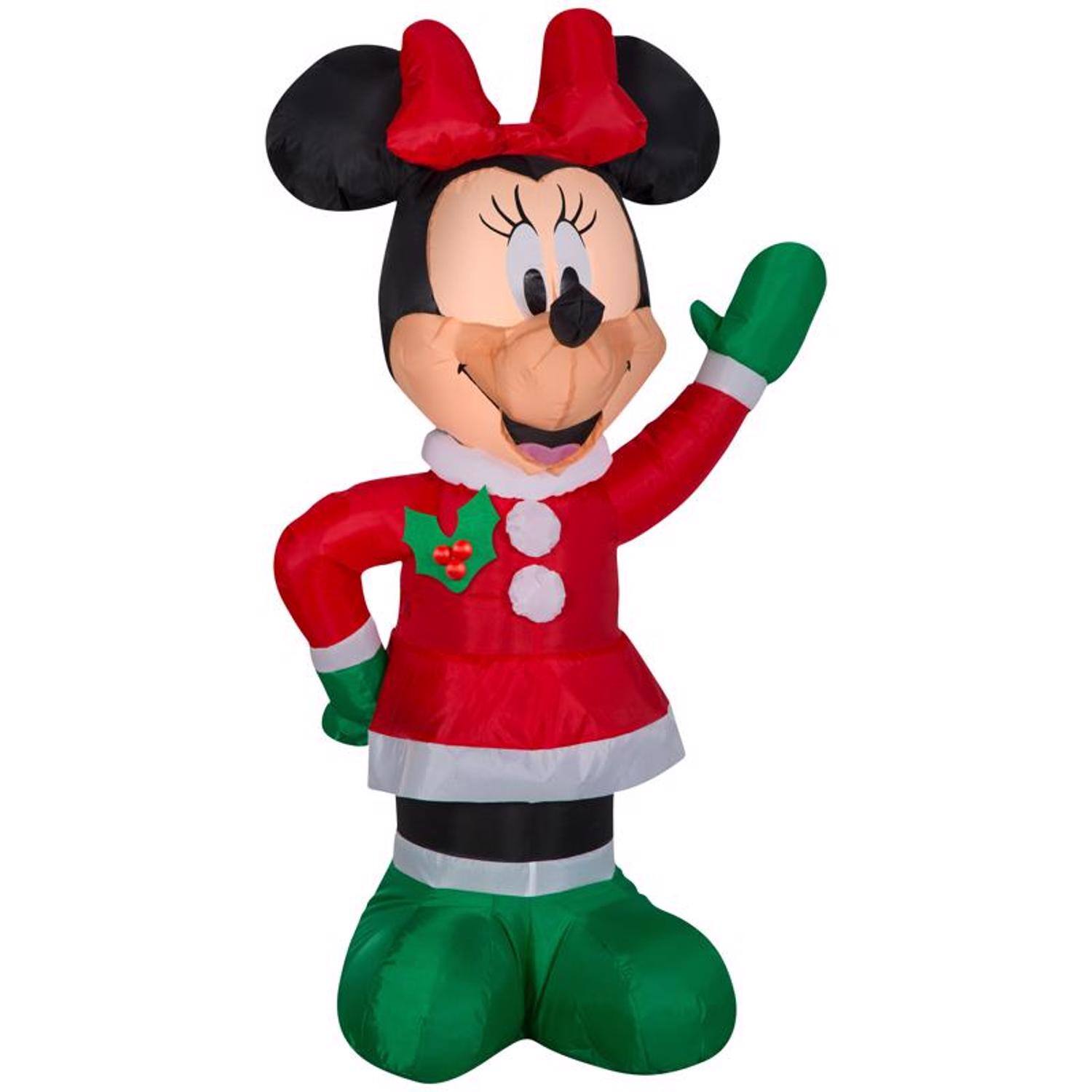 Front. Disney - Disney Airblown LED Minnie in Winter Outfit 4 ft. Inflatable - Multicolored.