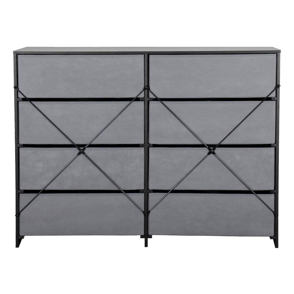 Alt View 3. Techni Home - 8-Drawer Dresser with Large Fabric Drawers, Black - Black.